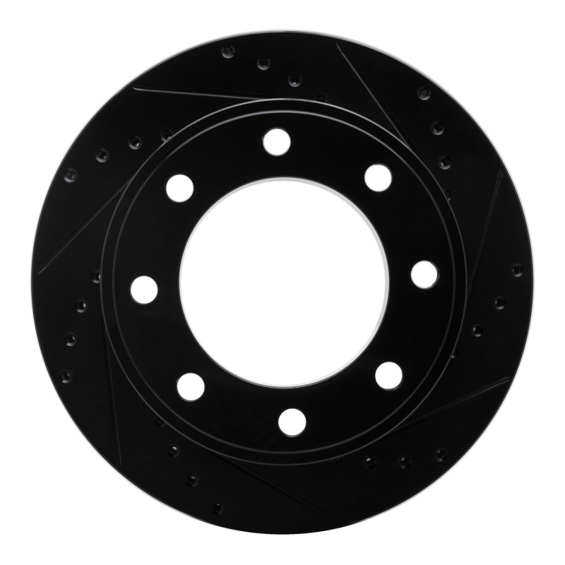 Ford F-350 Super Duty Brake Rotor (1) - Rear Right - R1 Concepts - Drilled & Slotted - Black - `05-`12